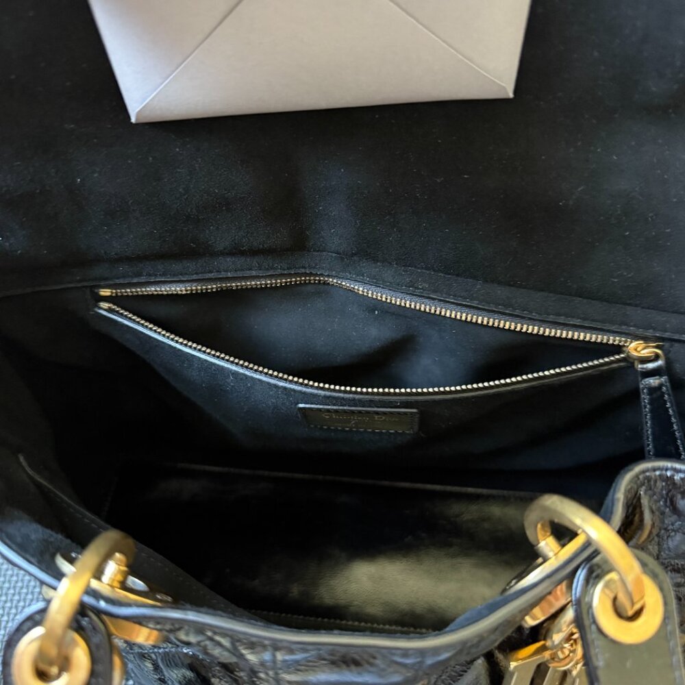 Large Leather Lady Dior Bag - Picture 8 of 13